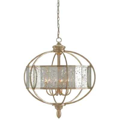 Florence Chandelier in Silver Granello design by Currey and Company