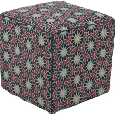 Francesco Pouf in Dark Green and Red