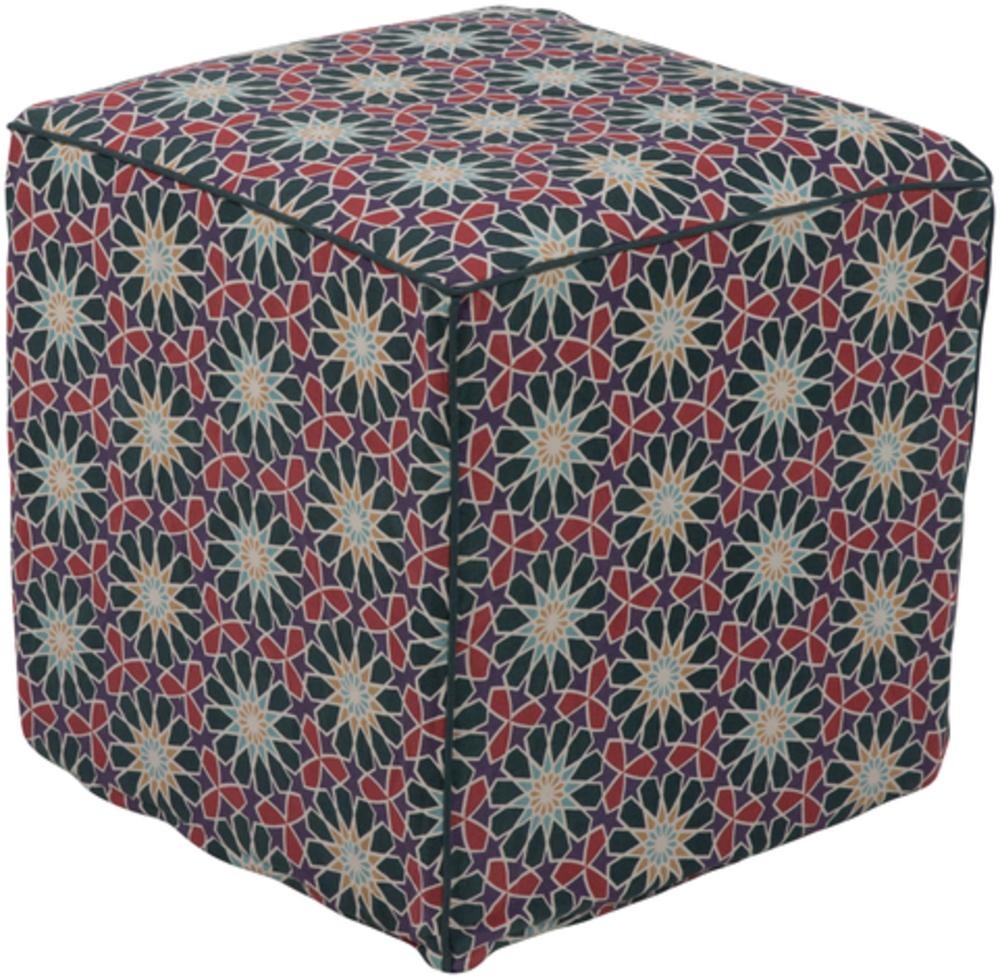 Francesco Pouf in Dark Green and Red