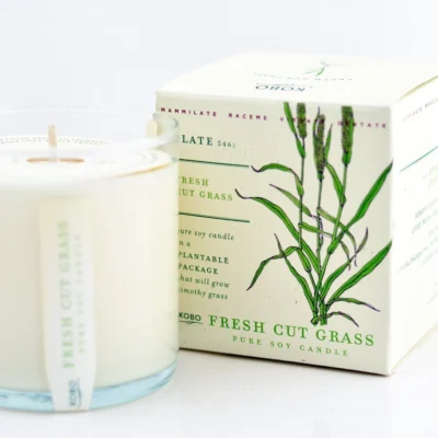 Fresh Cut Grass Soy Candle design by Kobo Candles