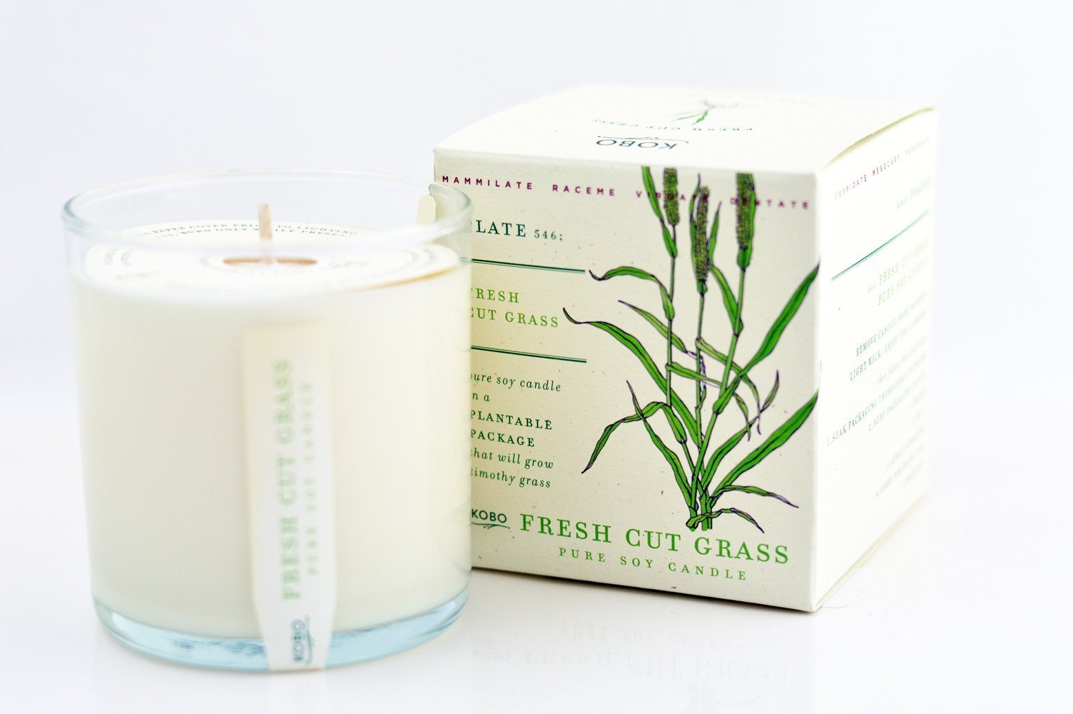 Fresh Cut Grass Soy Candle design by Kobo Candles