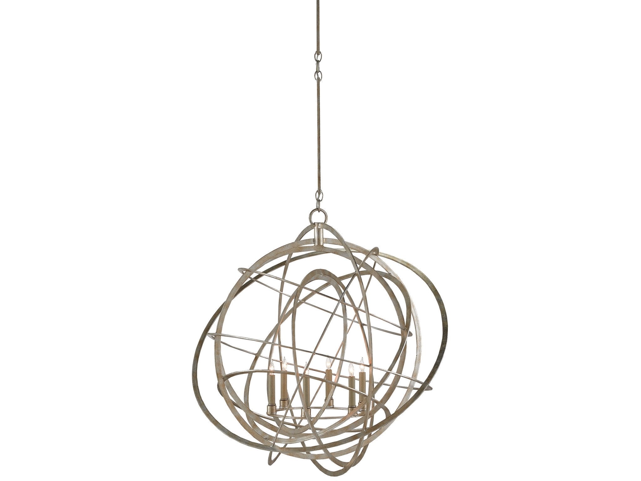 Genesis Chandelier in Silver Granello design by Currey and Company