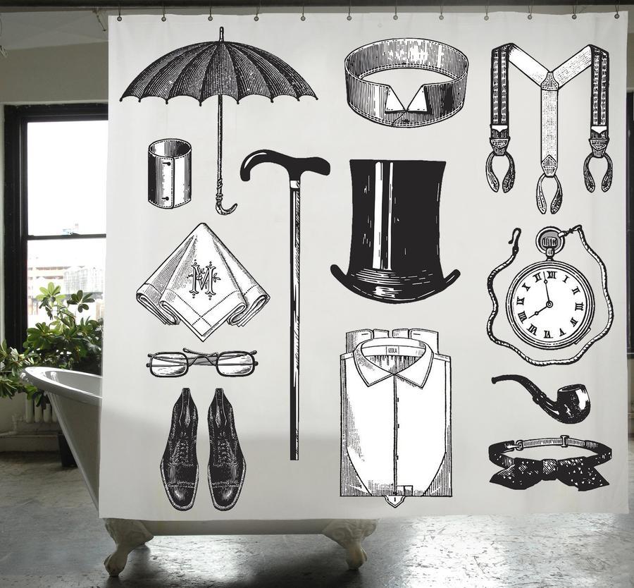 Gentleman Shower Curtain design by Izola