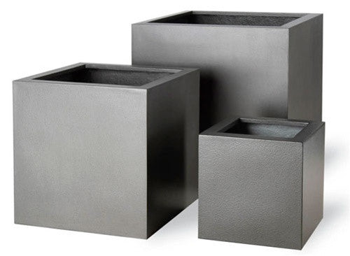 Geo Cube Planter in Aluminum Finish design by Capital Garden Products