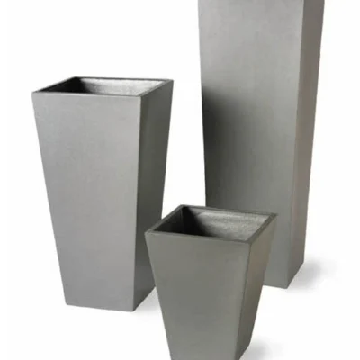 Geo Tapered Planters Misc Sizes in Aluminum Finish design by Capital Garden Products