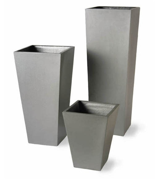 Geo Tapered Planters Misc Sizes in Aluminum Finish design by Capital Garden Products