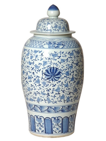 Ginger Jar in Blue and White design by Emissary