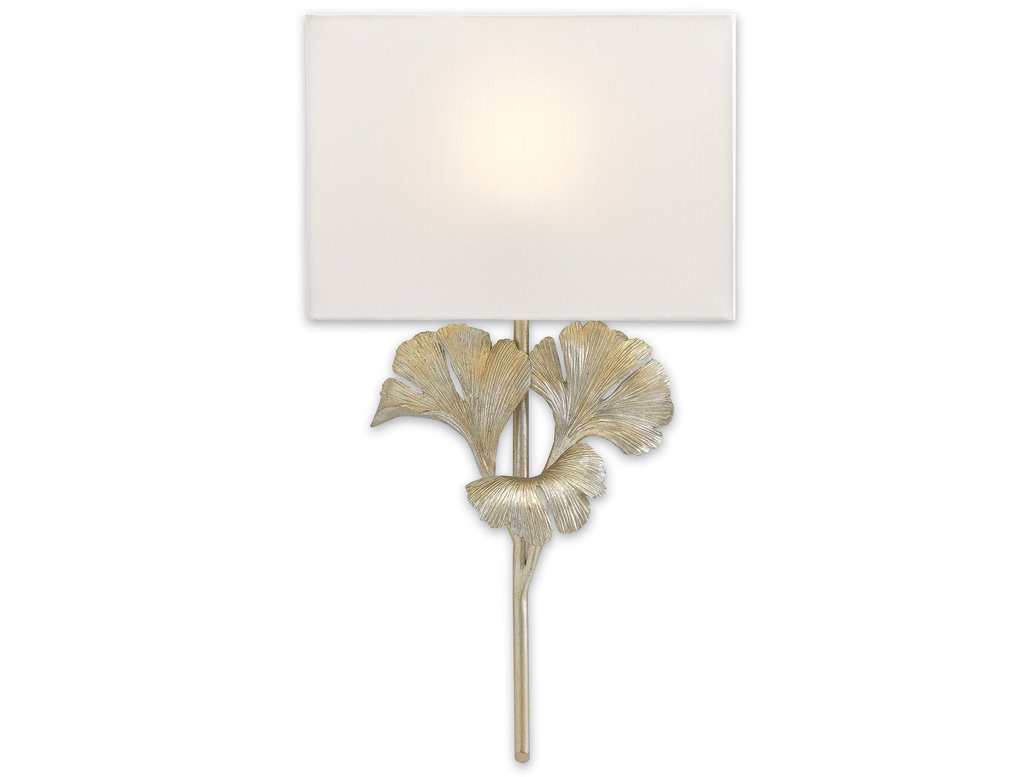 Gingko Wall Scone in Distressed Silver Leaf design by Currey and Company