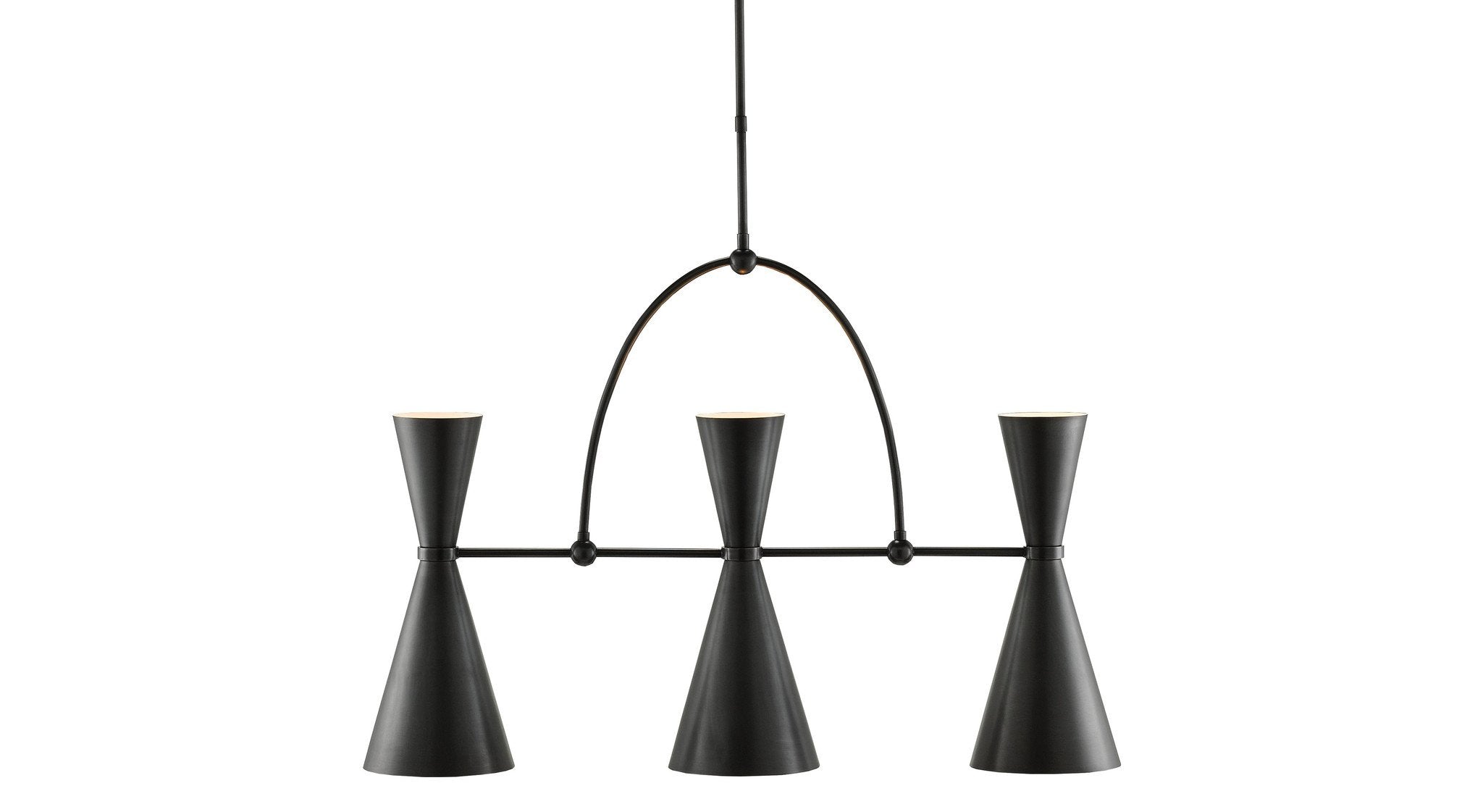 Gino Rectangular Chandelier in Black design by Currey and Company