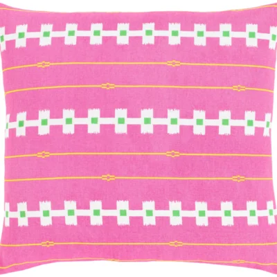 Global Brights Woven Pillow in Bright Pink