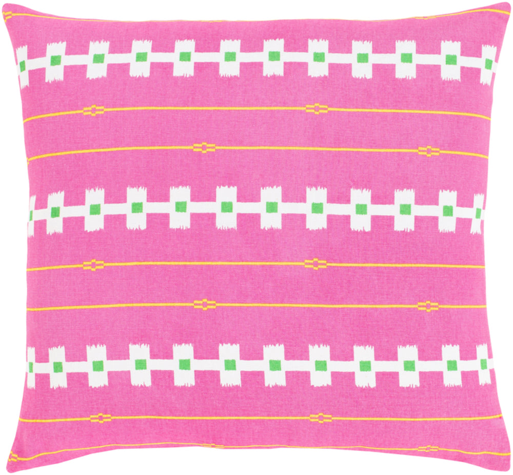 Global Brights Woven Pillow in Bright Pink