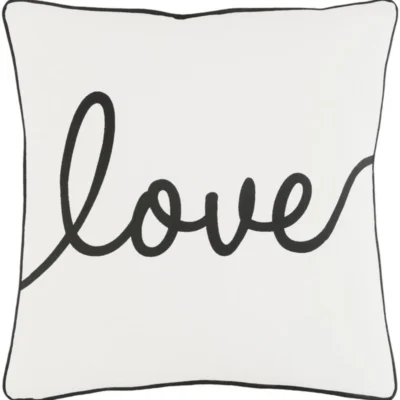 Glyph 18 x 18 Cotton Cushion in Ivory Black Color