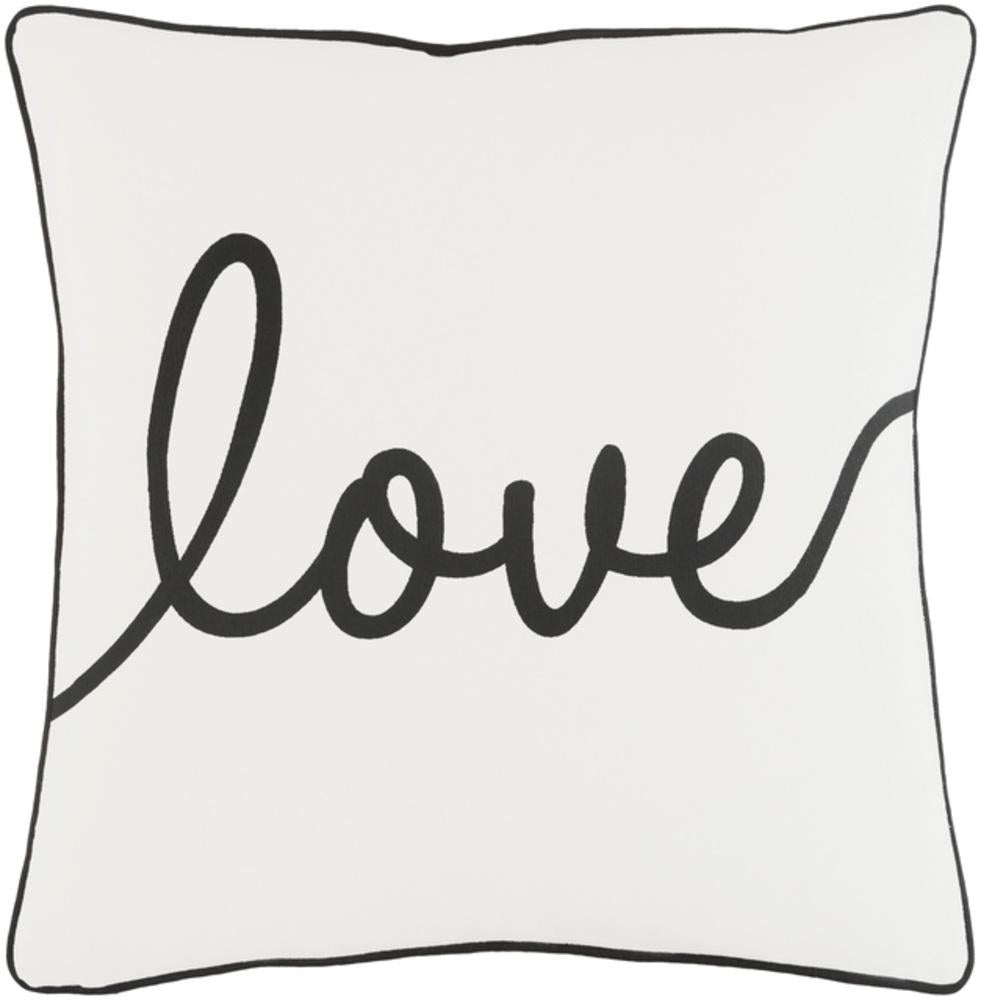 Glyph 18 x 18 Cotton Cushion in Ivory Black Color