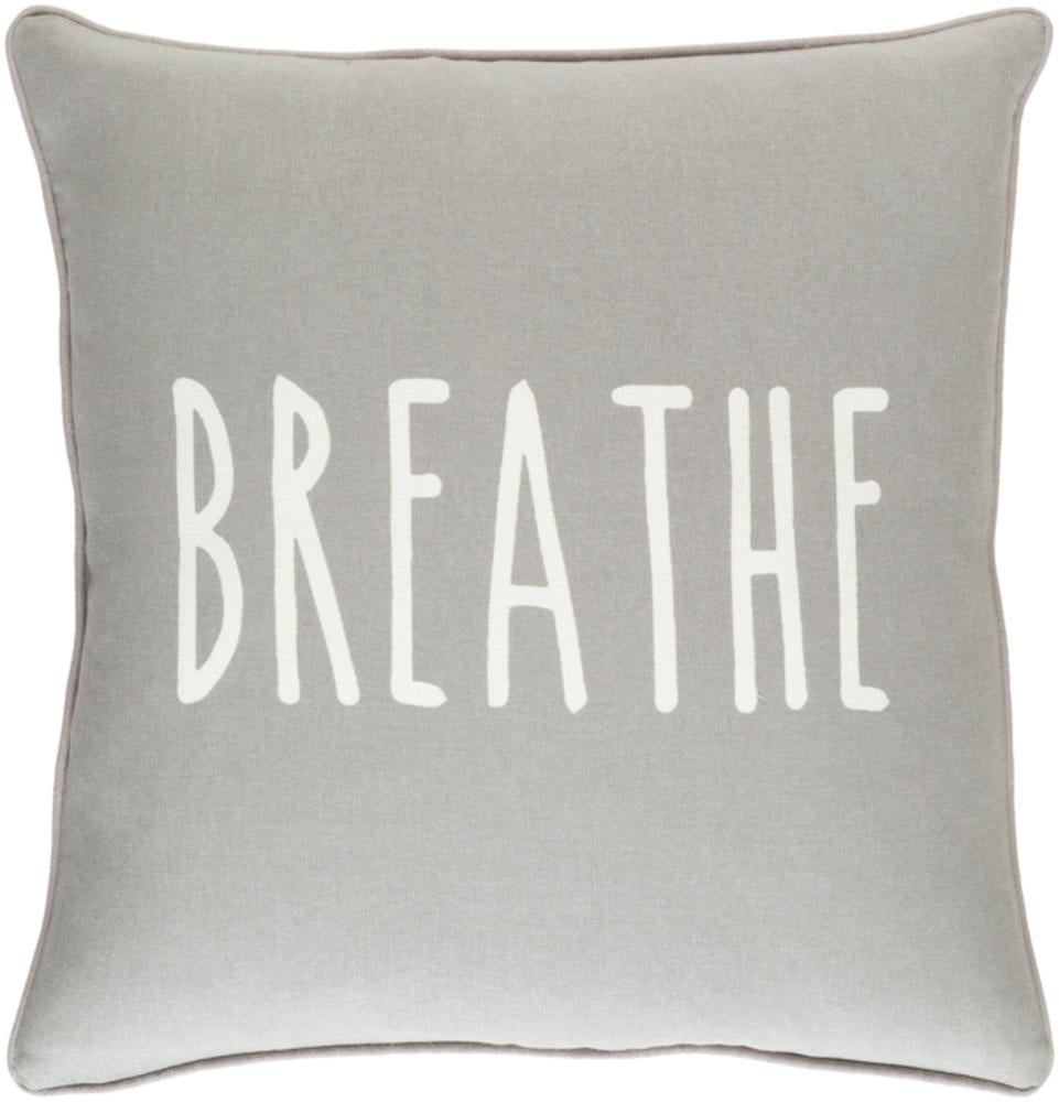 Glyph 18 x 18 Cotton Pillow in Medium Gray and Ivory Hue