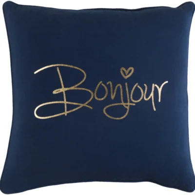 Glyph Woven Pillow in Navy and Metallic Gold by Artistic Weavers