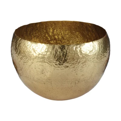 Gold Hammered Brass Bowl Large