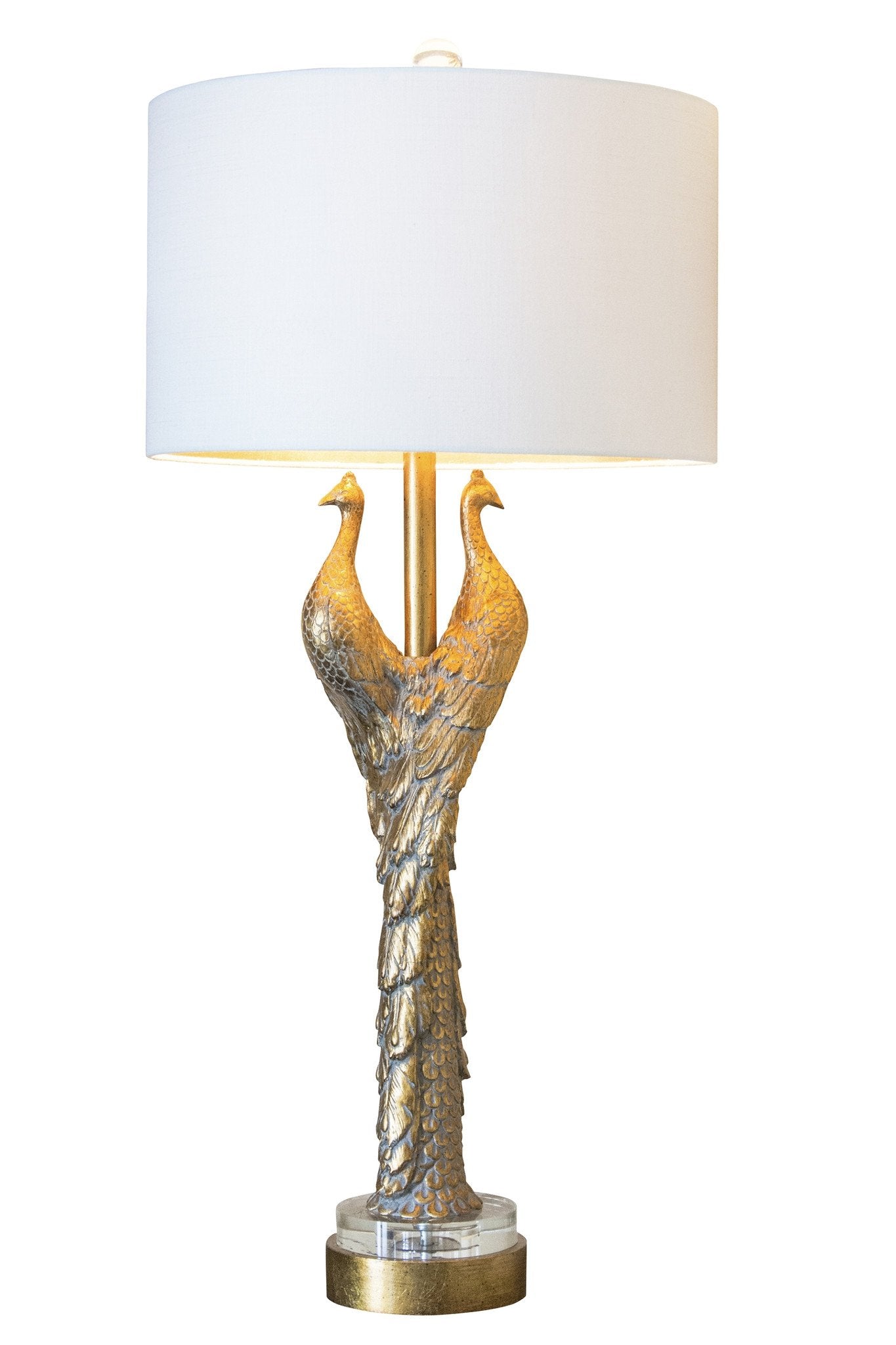 Golden Peacock Table Lamp design by Couture Lamps