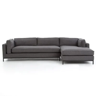 Grammercy 2 Piece Chaise Sectional in Bennett Charcoal