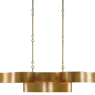 Grand Lotus Oval Chandelier in Various Finishes design by Currey and Company