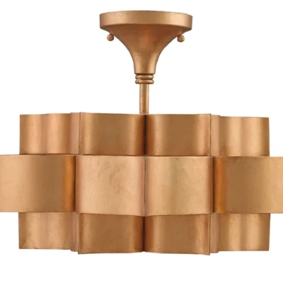 Grand Lotus Pendant and Semi Flush Mount in Various Finishes design by Currey and Company