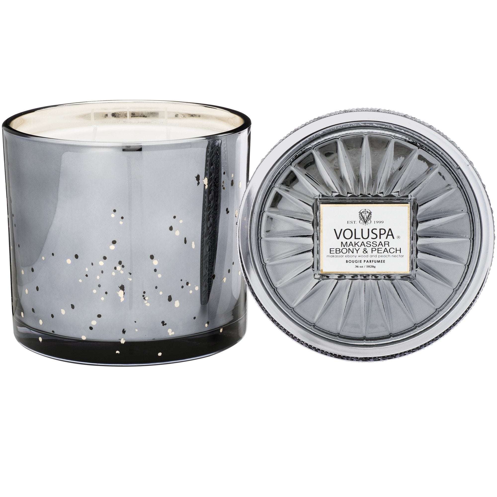 Grande Maison 3 Wick Glass Candle in Makassar Ebony and Peach