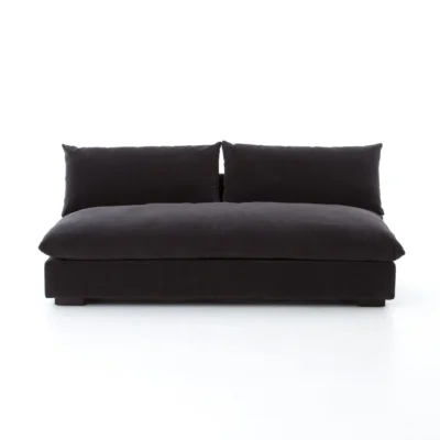 Grant Armless Sofa in Henry Charcoal