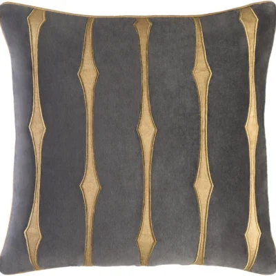 Graphic Stripe Pillow in Charcoal and Tan design by Candice Olson