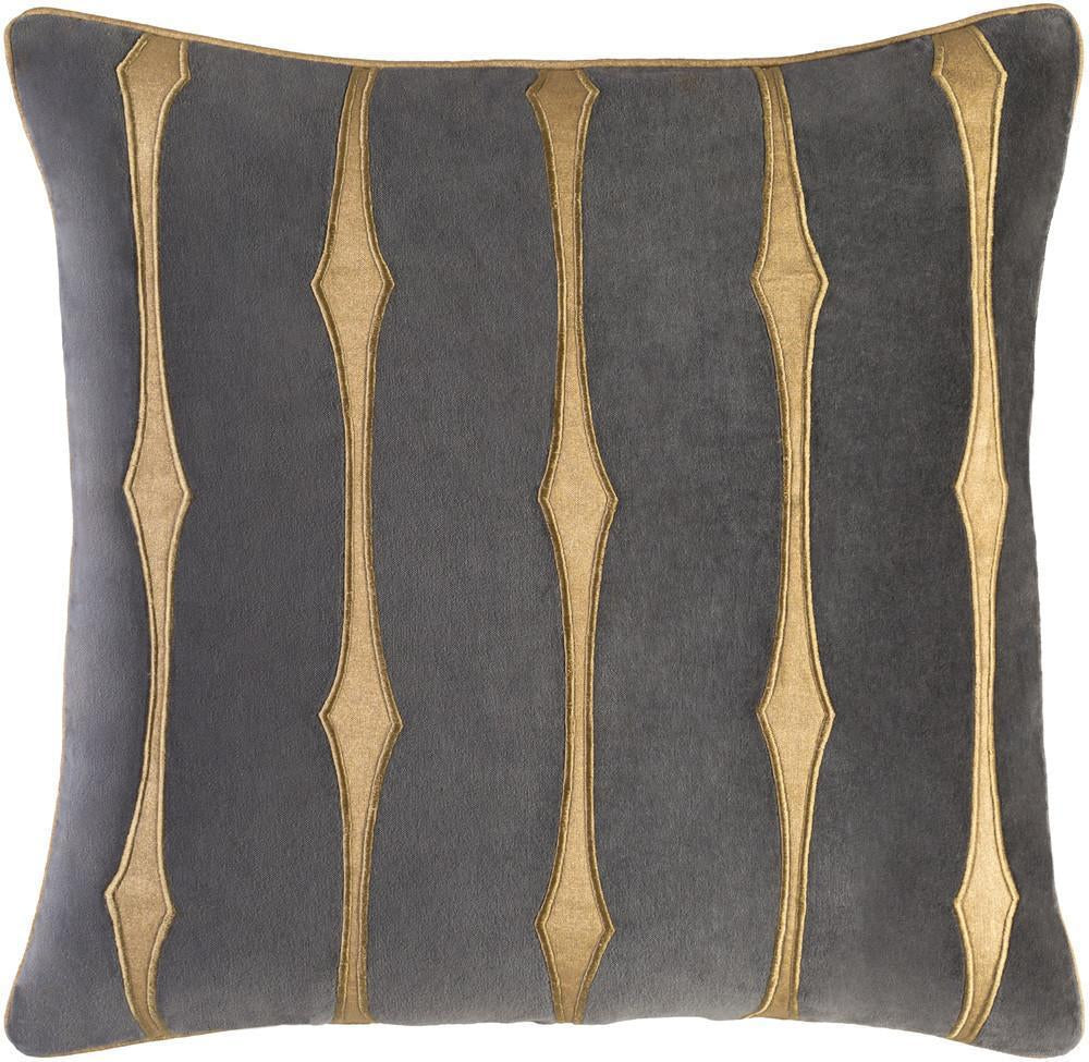 Graphic Stripe Pillow in Charcoal and Tan design by Candice Olson