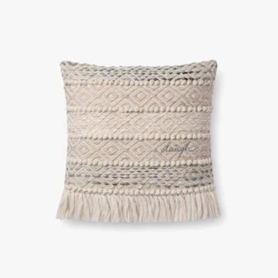 Grey and Natural Pillow by ED Ellen DeGeneres Crafted by Loloi