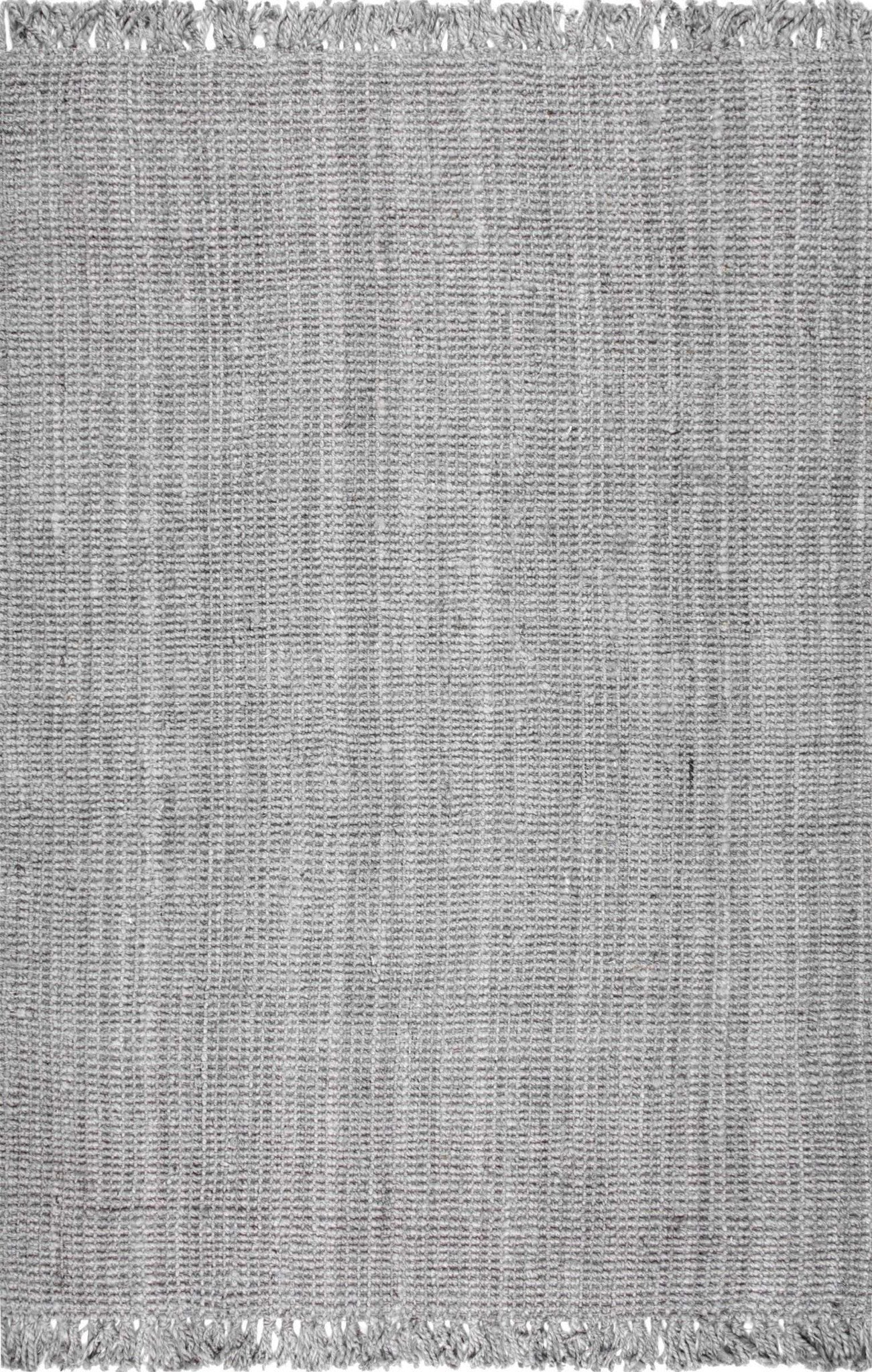 Hand Woven Chunky Loop Jute Rug in Grey design by Nuloom