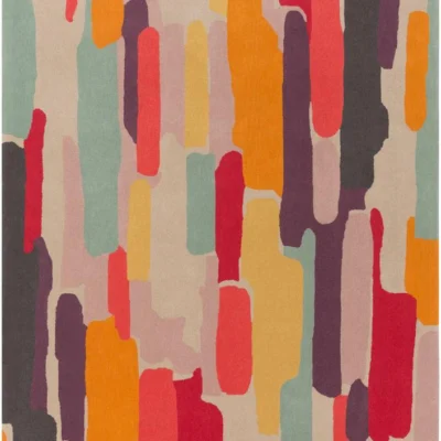 Harlequin rug in Burnt and Bright