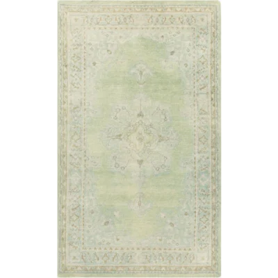 Haven Light Grey and Moss Rug