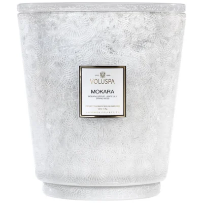 Hearth 5 Wick Glass Candle in Mokara design by Voluspa