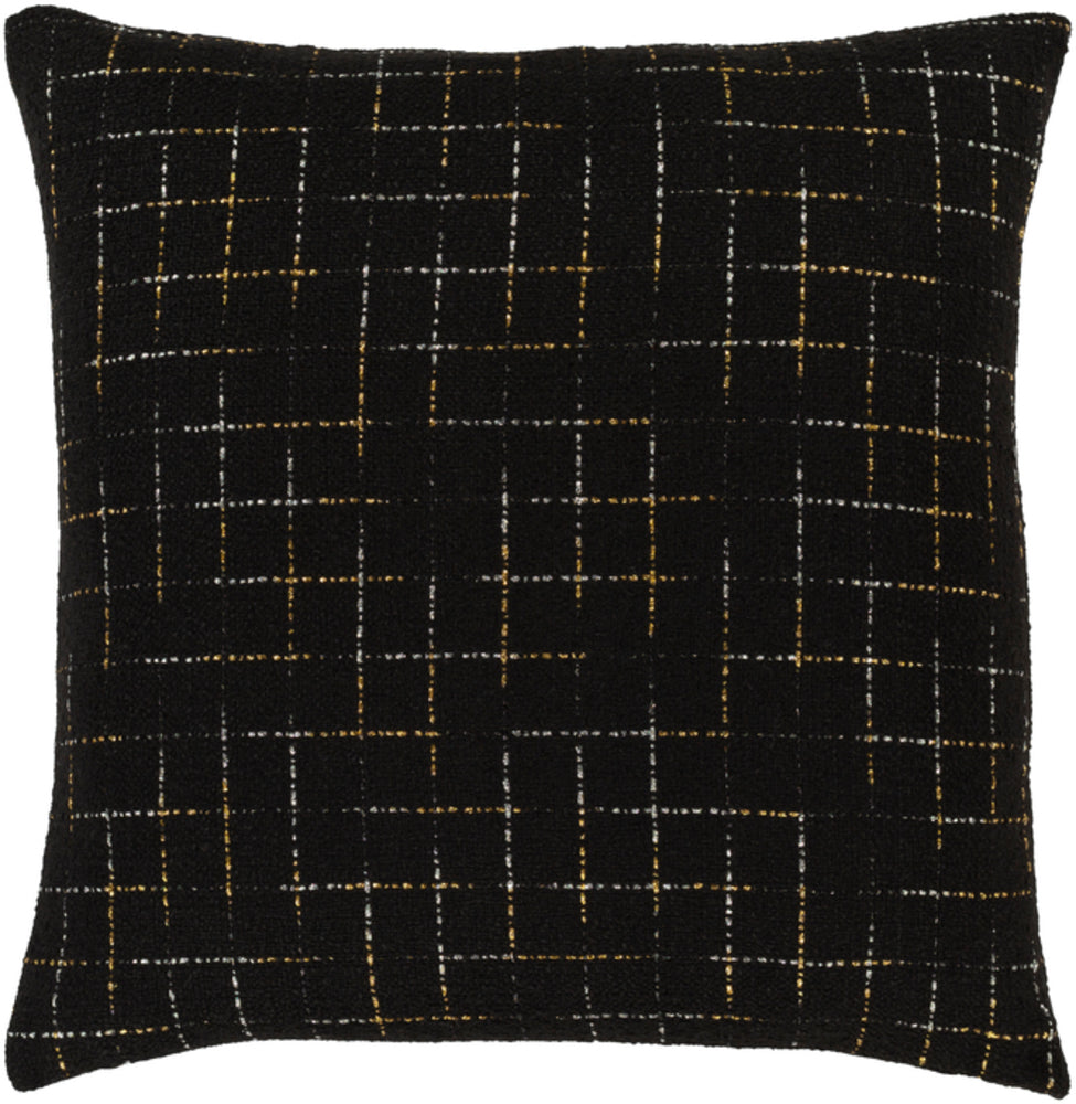 Heidi Woven Pillow in Black