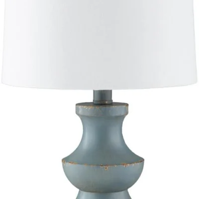 Heller Table Lamp in Sky Blue and White