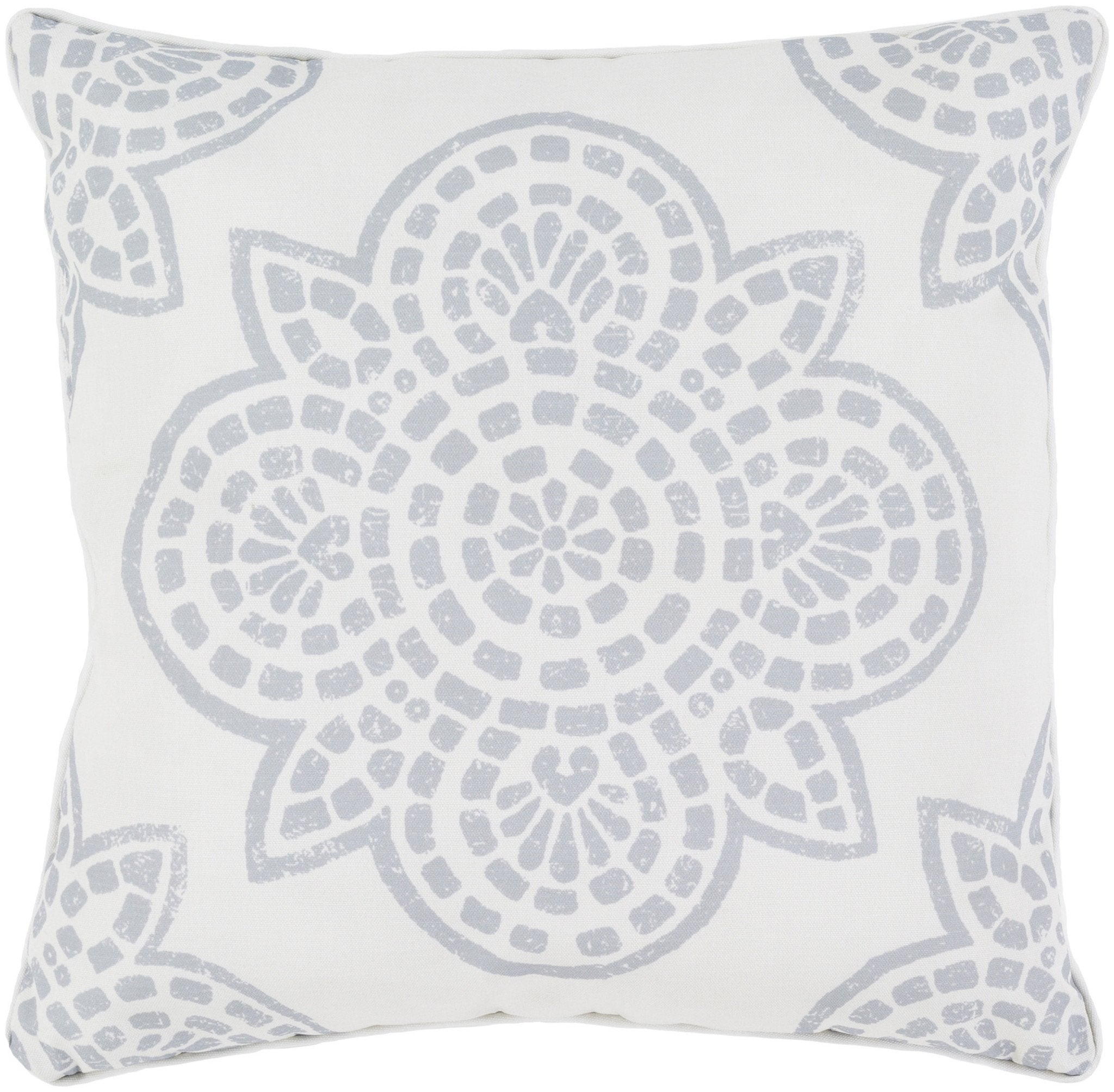 Hemma 16 Outdoor Pillow in Light Grey and Ivory