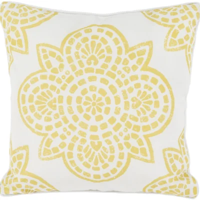 Hemma 20 Outdoor Pillow in Gold and Ivory