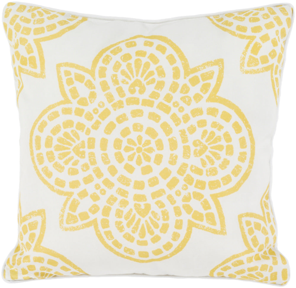 Hemma Woven Pillow in Bright Yellow