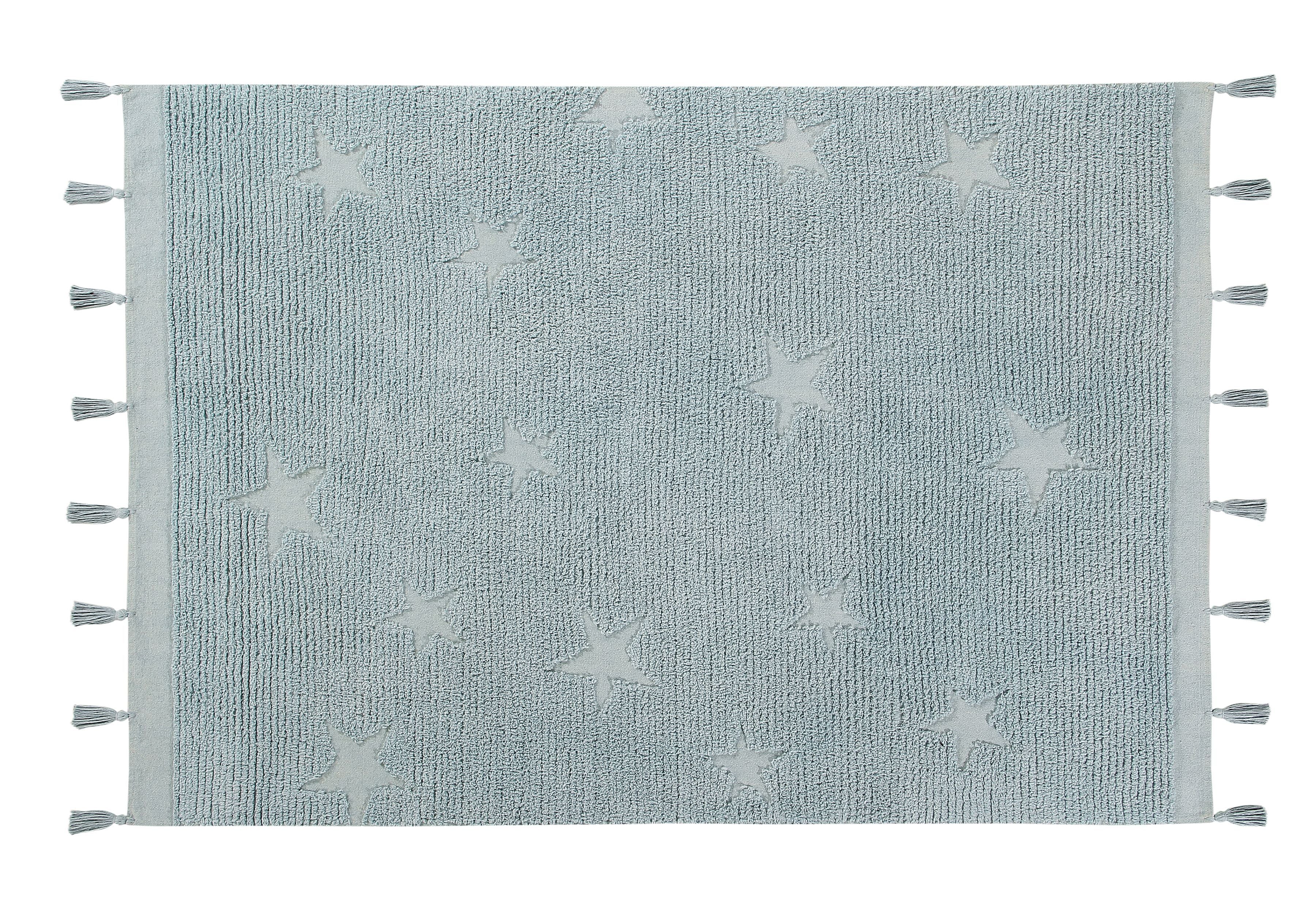 Hippy Stars Rug in Aqua design by Lorena Canals