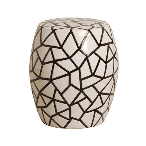 Ice Ray Garden Stool in Black and White design by Emissary