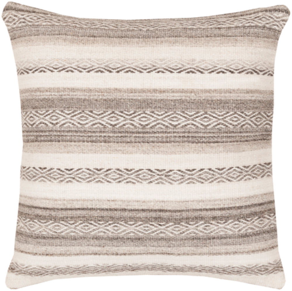 Isabella Hand Woven Pillow in Light Gray