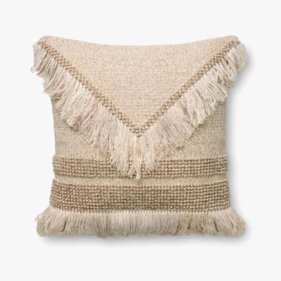 Ivory and Beige Pillow by ED Ellen DeGeneres Crafted by Loloi