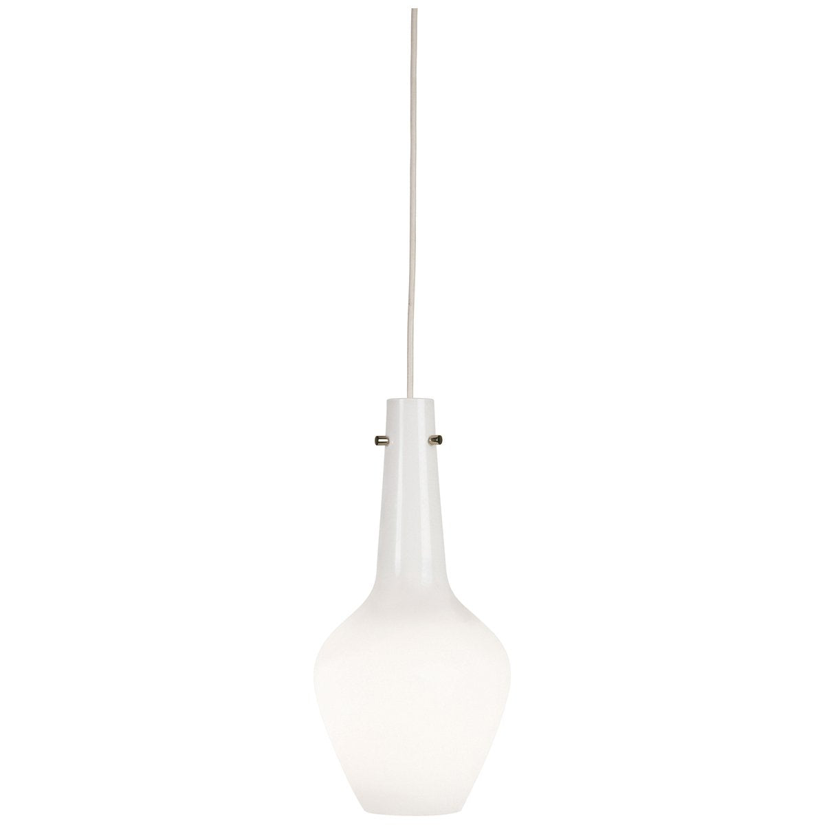 Jonathan Adler Capri Pendant in White Cased Glass w Polished Nickel Accents design by Jonathan Adler