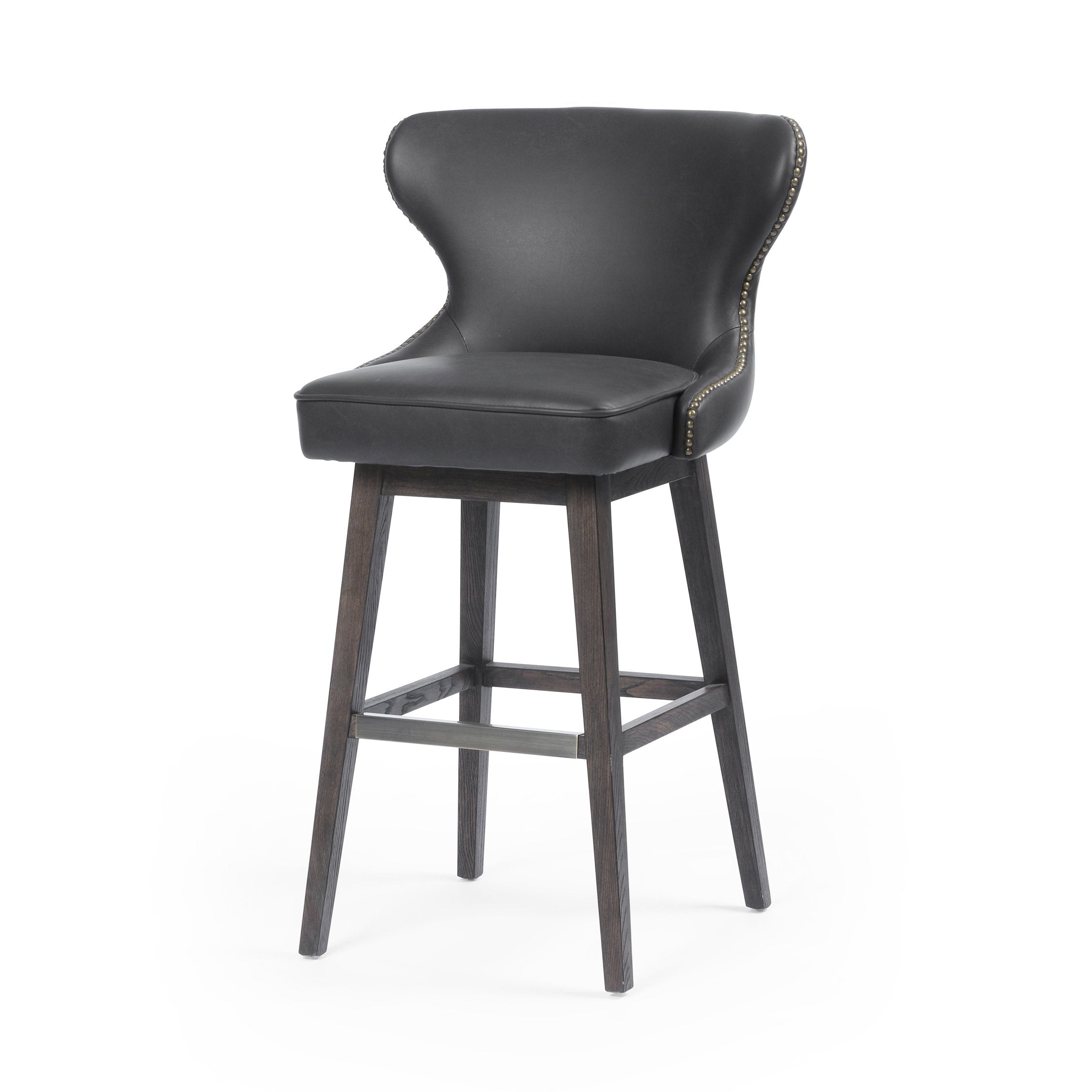 Julie Swivel Bar Stool in Distressed Black