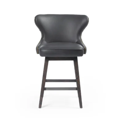 Julie Swivel Counter Stool in Distressed Black