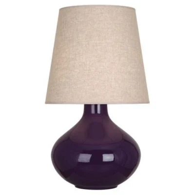 June Table Lamp Multiple Colors with Buff Linen Shade design by Robert Abbey