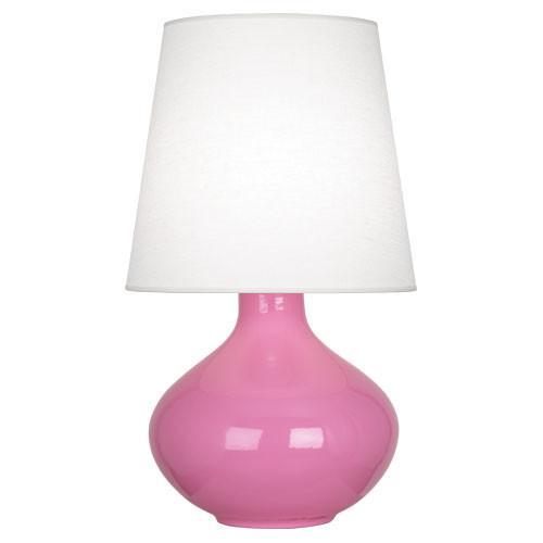 June Table Lamp Multiple Colors with Oyster Linen Shade design by Robert Abbey