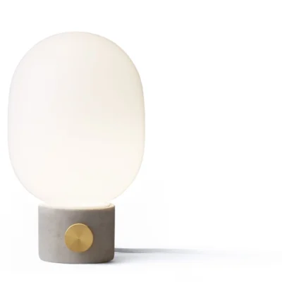 JWDA Concrete Lamp in Light Grey and Brass design by Menu