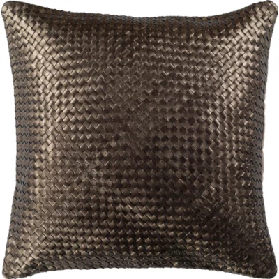 Kenzie Woven Pillow in Dark Brown