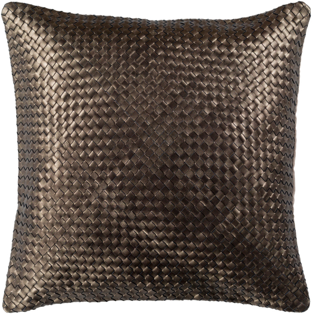 Kenzie Woven Pillow in Dark Brown